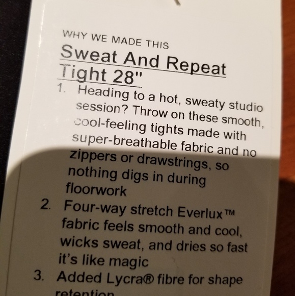 NWT Lululemon Sweat and Repeat Tight - Picture 5 of 5